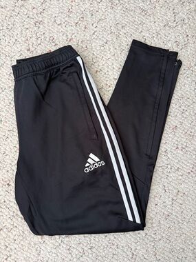 adidas Black Track Joggers with White Three-Stripes